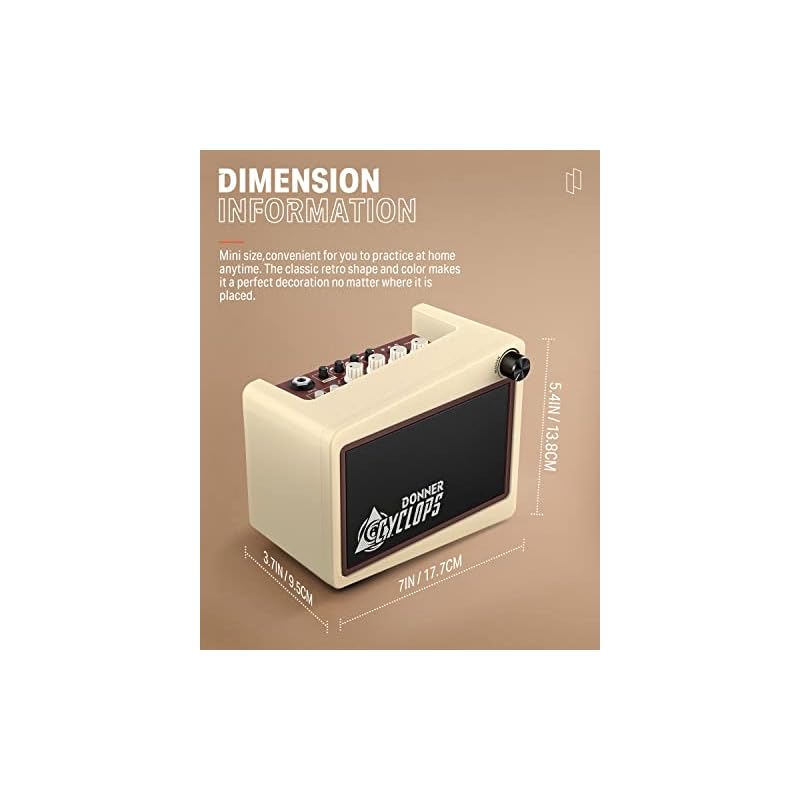 Donner Mini Guitar Amp Digital, 5W Wireless Small Electric Guitar