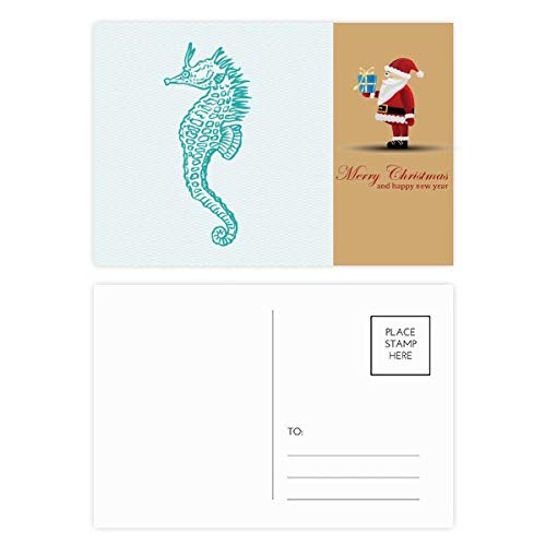 Cartes postales Père Noël bleu marine au design soigné et papier cartonné