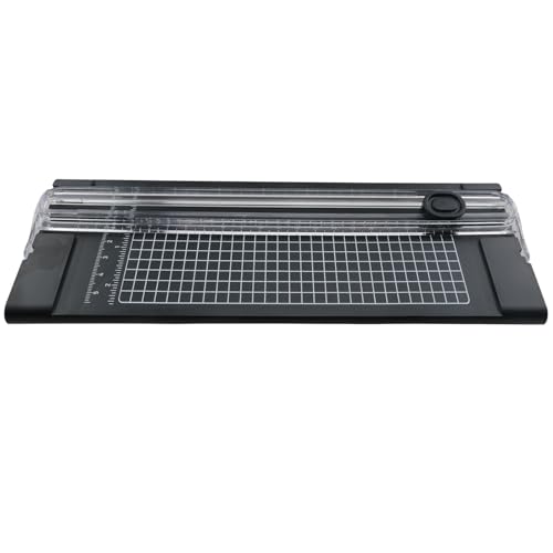 DGZZI A4 Paper Cutter Photo Cutter Handmade DIY Paper Cutter Titanium Paper Cutter Scrapbooking Tool for Making Wedding Invitation Cards Greeting Cards Handmade Paper Coupons Labels Cardstock Black