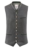 Bergfeuer Trachtenweste Sirius Gilet Traditionnel, Gris Sapin, 64 Hommes
