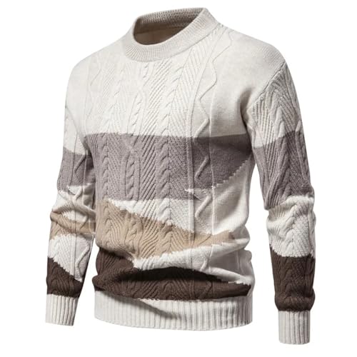 Men'S Autumn and Winter O-Neck Long-Sleeved Sweater Knitted Pullover Pattern Casual Warm Sweater2