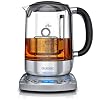 Arendo – Glas Wasserkocher mit Auto Lift Funktion – Teekocher mit Temperatureinstellung – 24 Stunden Timer – 5 Teeprogramme – 70-100°C in 5°C Stufen – Edelstahl – GS – BPA frei