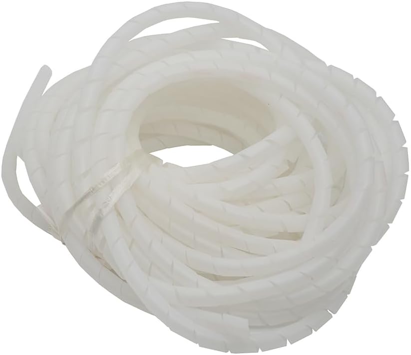 PE pipe vacuum treatment accessories for resin infusion - spiral tube for RTM vacuum infusion (diameter: 6 mm/8 mm/10 mm/12 mm) (6 mm × 10 m), black and white(White,12MMX20M)