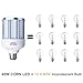 Auzilar 40W LED Corn Light Bulb for Indoor Large Area, E26 4000Lm 6500K Cool White,Super Bright Daylight LED Corn Bulb for Garage Barn Workshop Warehouse Factory Porch Backyard High Bay, 85V-265V