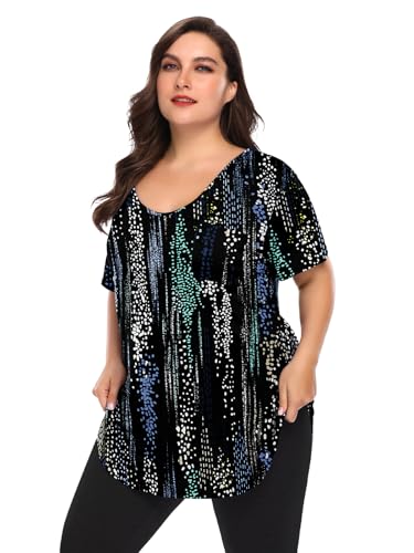 Image of BELAROI Women Plus Size Tops V-Neck Tunics Shirts