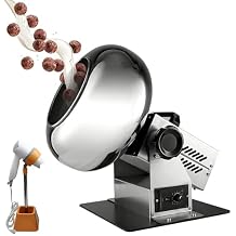 Commercial Chocolate Coating Machine, 304 Stainless Steel Sugar Coating Machine, Constant Temperature Heating, Adjustable tilt Angle, for Candies, Nuts, Pills
