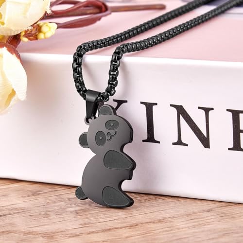Panda Couples Necklace Cute Panda Hugging Puzzle Matching Necklaces Gift for Men Women4