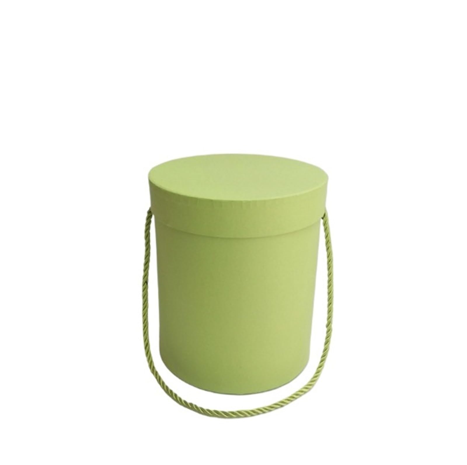 Geschenkbox 1 runde Geschenkbox in der Hand | Runder Eimer mit Handgeschenk, Blumen-Tragebox, Festival-Geschenk, Blumen-Handbox(Color 11,25x25cm Double rope)