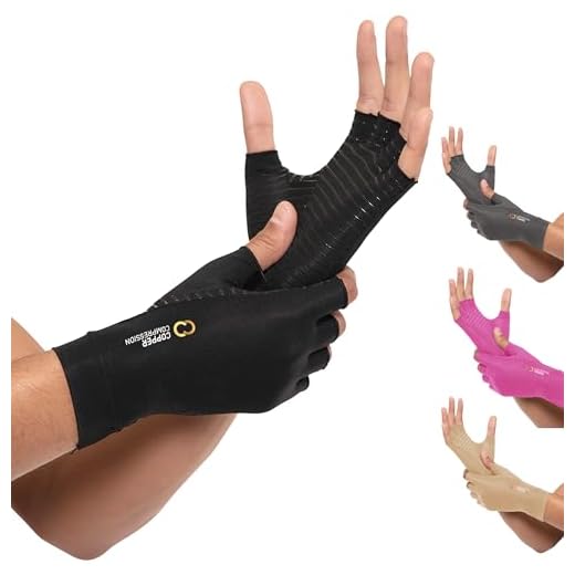 Copper Compression Arthritis Gloves - Guaranteed Highest Copper Content. Best Copper Glove for Carpal Tunnel, Computer Typing, and Everyday Support for Hands. Fit for Women and Men (1 Pair)
