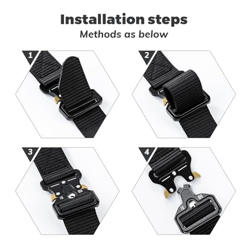 Tactical Belt Military Style Work Hiking Riggers Web Nylon Belts with Quick Release Metal Buckle4