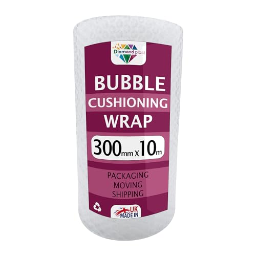 Bubble Cushioning Wrap for Packaging and Mailing Heavy Small Air Bubbles 300mm x 10m Roll Packing or Storage (300mm x 10m)