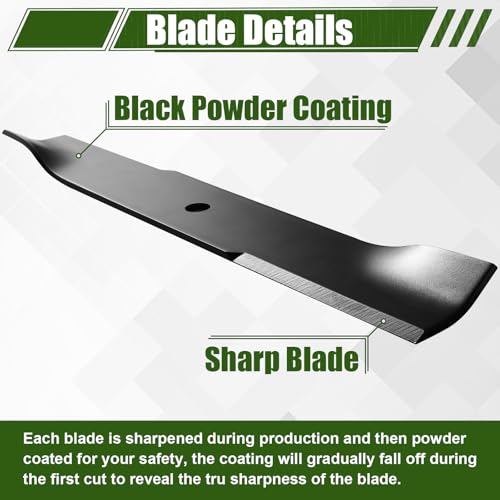 Image of Mower Blades Compatible with Hustler Raptor 52 Inch Deck, High Lift 3 Pack