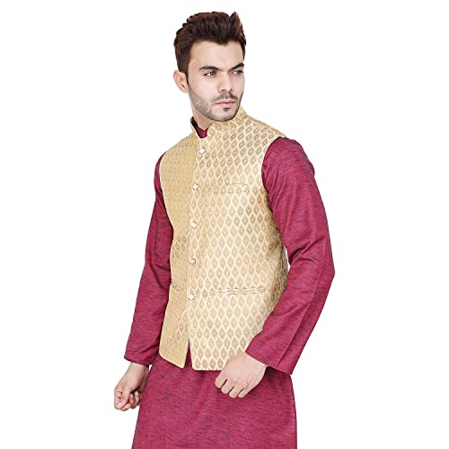Image of Badoliya & Sons Men's Brocade Zari Nehru Jacket /Waist Coat
