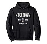 Middletown New Jersey NJ Vintage American Flag Sports Design Pullover Hoodie