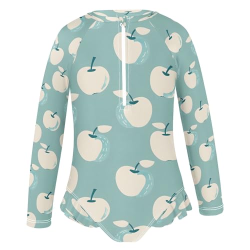 Color Cute Fruit Girls Long Sleeve Swimsuits One Piece Zipper Bathing Suit UPF 50+ Rashguard Swimwear2