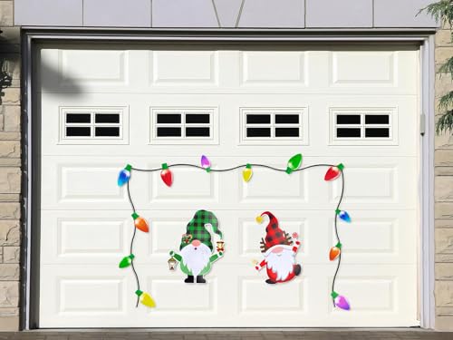 Image of 43PCS Christmas Car Refrigerator Decorations - Reflective Bulb Light Gnome Magnet Accessories Set Xmas Holiday Cute Decor