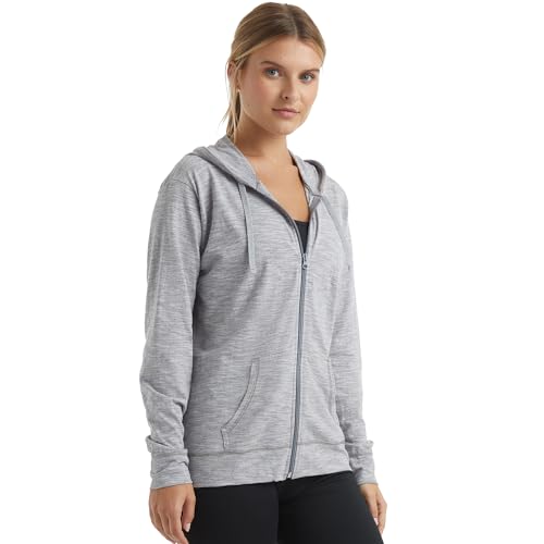 Image of Hanes Women's Lightweight Full Zip Hoodie, Textured Cotton Zip Up, T-Shirt Hoodie