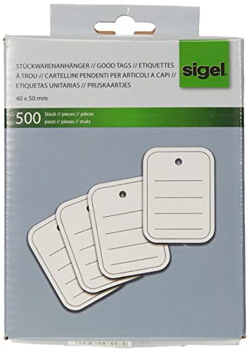 Étiquettes à trou SIGEL Zb350 lot de 500 pièces 4x5cm en carton blanc