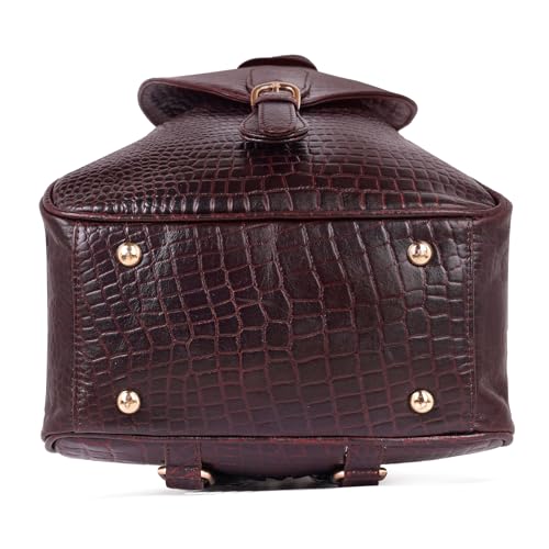 Image of RICHSIGN LEATHER ACCESSORIES 2 In1 Full Grain Natural Leather Backpack & Shoulder Handbags For Women Office (Dimension-L-9 X H-12 X W- 5 Inch) Weight- 0.6 KG / 600 GR.