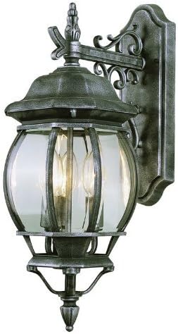 Miniatura 3 de Bel Air Lighting TG4054 BK European Influence - Farol de pared con tres luces para exteriores, color negro