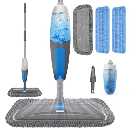 BPAWA Spray Mops for Floor Cleaning - Microfiber Wet Dry Dust Mop for Hardwood Laminate Wood Tile Vinyl Floors with 3 Washable Pads fit for Swiffer PowerMop