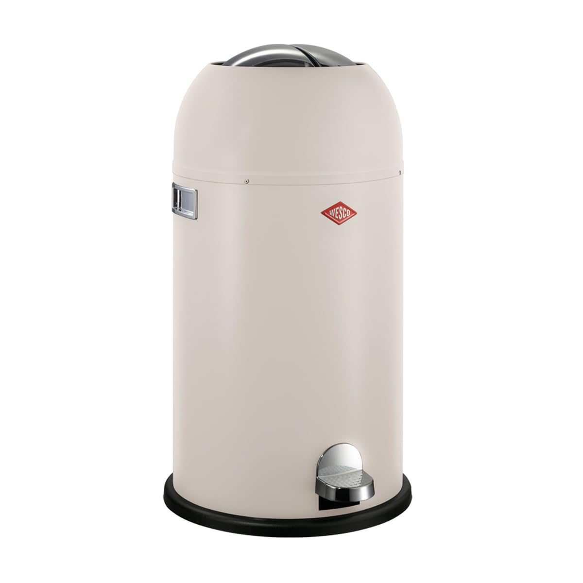 Wesco Kickmaster pojemnik na odpady w kolorze piaskowym, matowa blacha stalowa, malowana proszkowo, wbudowany amortyzator, pojemność 33 l, duży wrzut