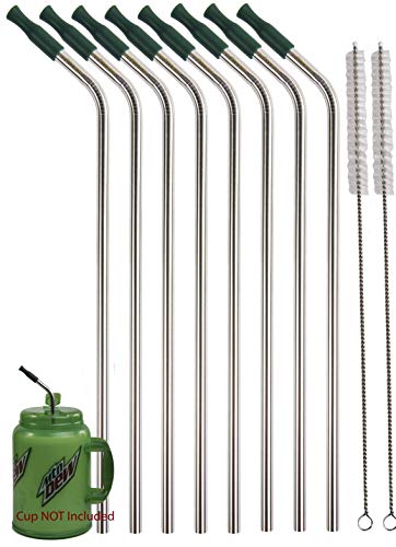 8 JUMBO 14  Stainless Steel 100 oz Straw + 8 Silicone Tips HUGE SUPER LONG Drinking Wide Insulated Whirley Travel Mug FOAM Truck Stop Cup (8 Jumbo Straws)