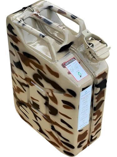 Yates Steel Metal Authentic NATO Container 20L with Spout for Liquids/Non-Potable Water, UN Approved, Tested in U.K-Camo Sand