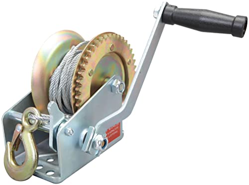 Torin ATRT1061CB 600lbs Capacity Boat Trailer Hand Winch with 26.3FT Steel Cable?Two-Way Ratchet,Silver