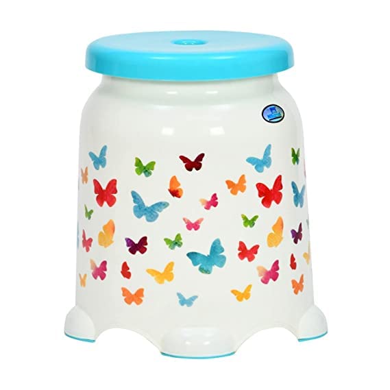 Bahrani Traders Plastic Strong Round Designer Bathroom Shower Stool
