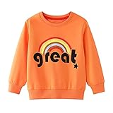 WonderBabe Sudadera De Manga Larga para Niña Pequeña Jersey con Estampado Gráfico De Arcoíris para Niños Amarillo De 7-8 Años