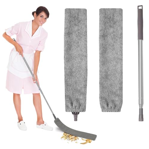 Retractable Gap Dust Cleaner, Flexible Telescopic Dust Brush, Multifunction Retractable Microfiber Dust Brush Gap Mop for Home Bedroom Kitchen Bathroom(Grey)