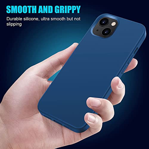 Image of MIDOS Back Cover Compatable with iPhone 13 Back Cover Liquid Silicone Full Protection Shock Proof Back Cover for iPhone 13 (Navy Blue)