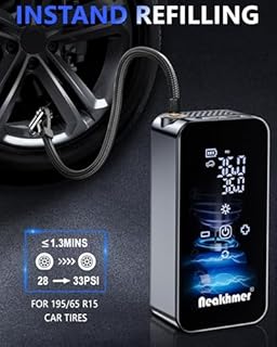 Mini Compressore Aria Portatile Auto: 150 PSI Gonfiatore Elettrico con batteria da 6000 mAh, Pompa Elettrica 12 V con tester di pressione dei pneumatici, per auto, bicicletta, moto