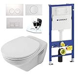 Geberit Duofix Vorwandelement Wand Wc-Set + V&B WC Omnia Classic + Drückerplatte
