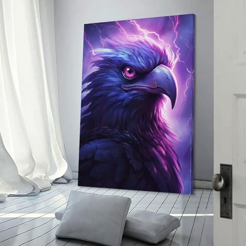 Impression Corbeau Violet Orageux Toile Premium Déco Salon