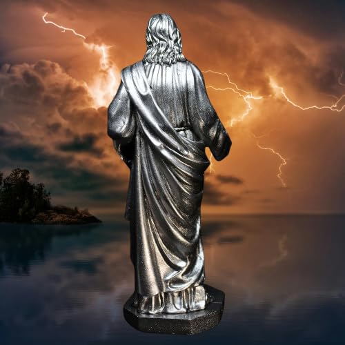 Statue de Jésus argentée cadeau chrétien baptême et communion - 3