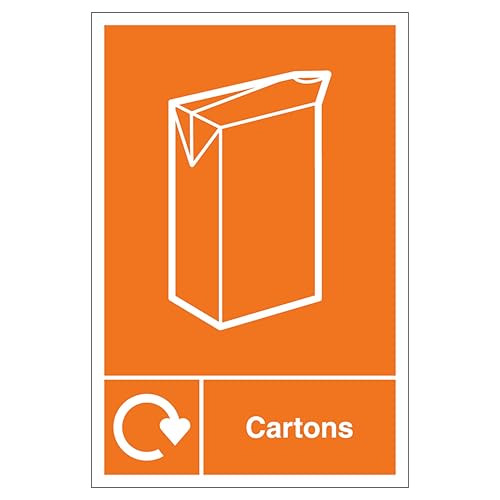 Cartons Recycling panneau de sécurité adhésif grand format pour tri des déchets