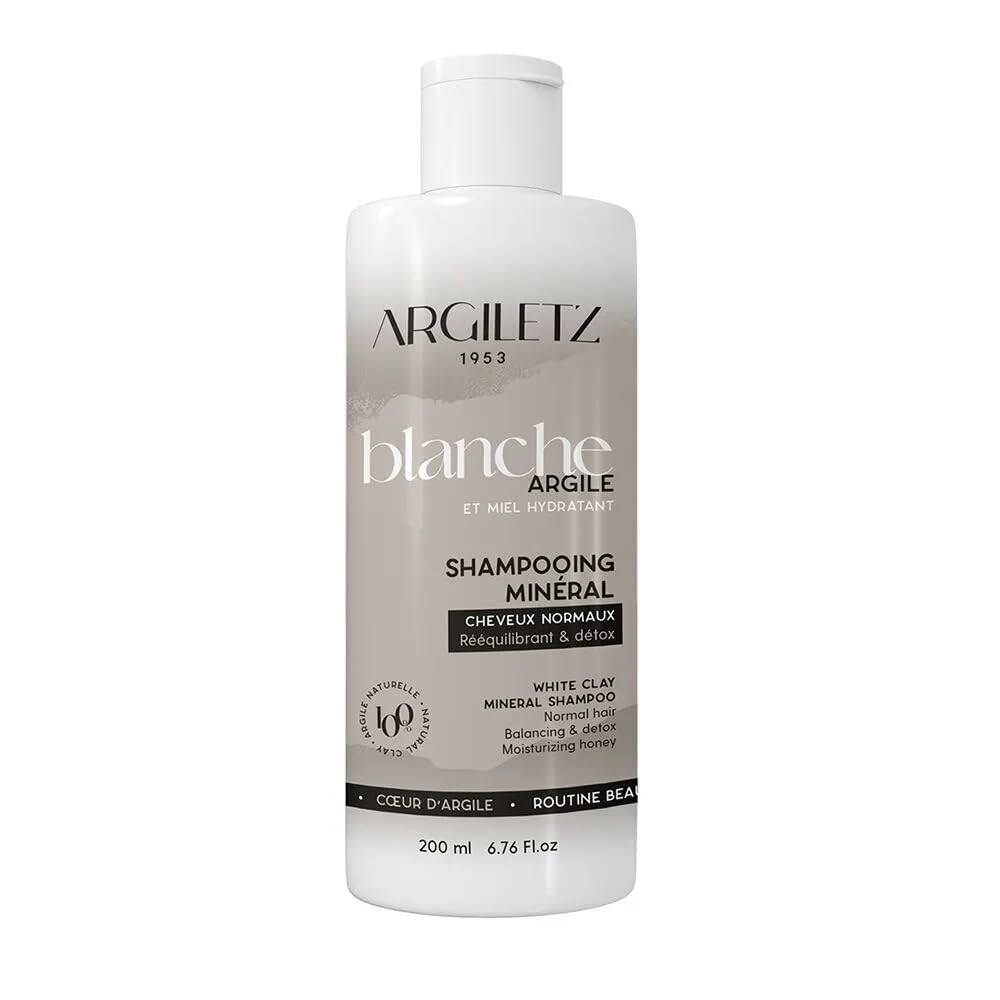 Argiletzwhite clay Kaolin mineral Shampoo for normal hair | 200 ml / 6.76 Fl.oz | Made in France