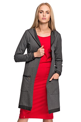 Abrigo maxi estilo bolero largo con capucha Makadamia para mujer tallas 8 a 14