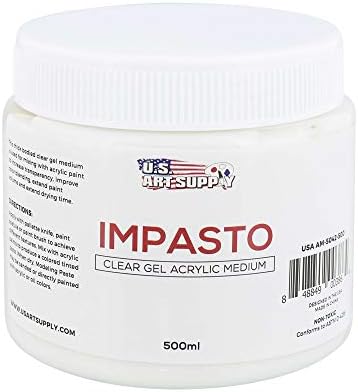 U.S. Art Supply Impasto Clear Gel Acrylic Medium, 500ml Tub