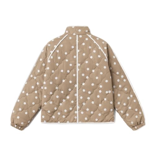 YRAETENM Womens Polka Dot Quilted Jackets Lightweight Casual Warm Outerwear - image 7