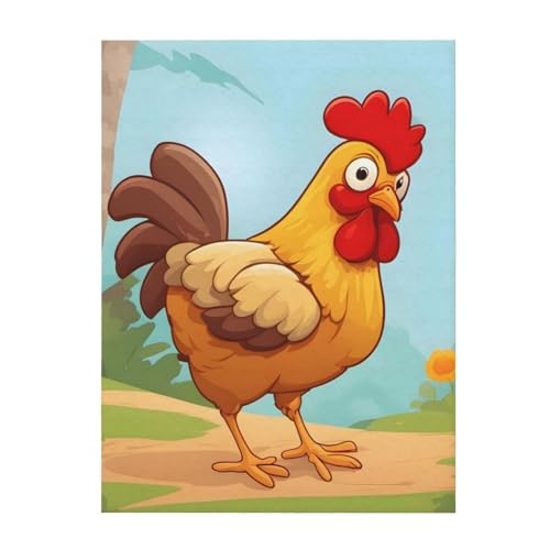 Couverture poule dessin animé jeté de lit 203x152 cm et jeté de canapé