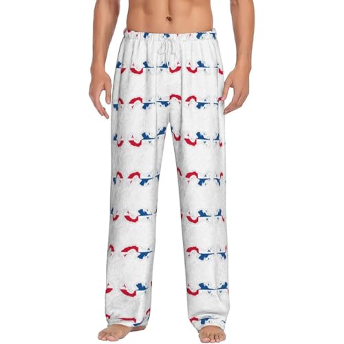 Pantalon de pyjama en flanelle pour homme imprimé carte du Panama