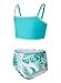 blibean Tween Girls Swimsuit Teen Two Piece Bathing Suit Big Kids Hawaiian Bikini Sets Junior High Waist Swimwear Floral Boho Swimming Suits Beach Traje Baño Niñas Size 14 15 16 Year Old Turquoise