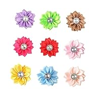 5 Fleurs En Mousseline Avec Strass - 8,5x1,5cm, Blanc, Pour DIY Robes, Chapeaux, Accessoires ! - 5