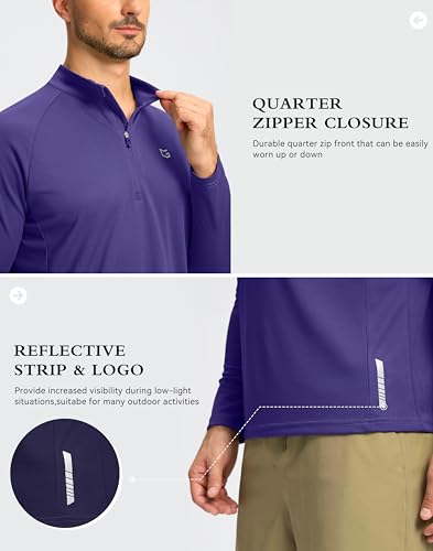 Image of G Gradual Men's Quarter Zip Pullover Running Athletic Shirts Long Sleeve