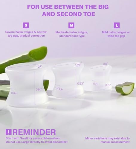 image for Dokoouo Gel Toe Spacers - Helps with Bunions, Corns, Blisters, Rubbing