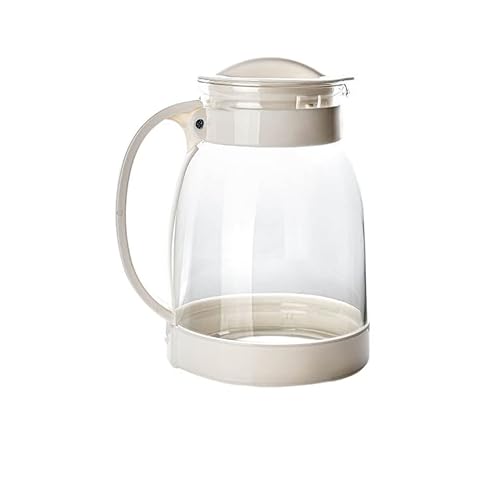 Numzo ピッチャー 麦茶ポット 2リットル 水差し ガラス 冷水筒 耐熱 ジュース 牛乳 コーヒー お茶を入れます 大容量 家庭用 (ホワイト)
