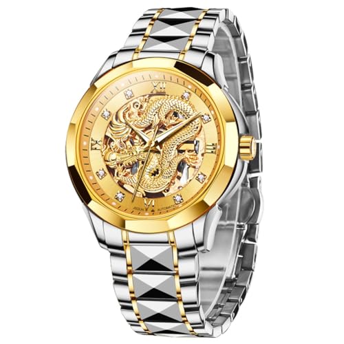 Montre automatique homme en acier tungstène luxe et diamant OLEVS